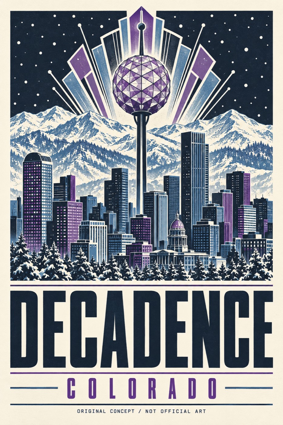 Decadence Colorado, original concept poster (not official art)